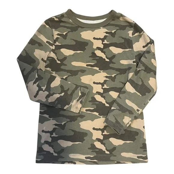 Wonder Nation green brown Camouflage Long Sleeve Tee Small (6-7) cotton blend - Picture 7 of 10